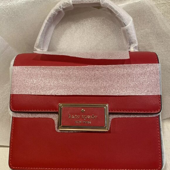 NWOT RED-KATE SPADE Reegan Leather Top Handle Small Satchel Crossbody Handbag - Picture 5 of 7